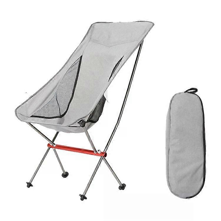 Portable Folding Chair-Ultra-Light Aluminum Alloy,Grey for Camping & Beach Grey