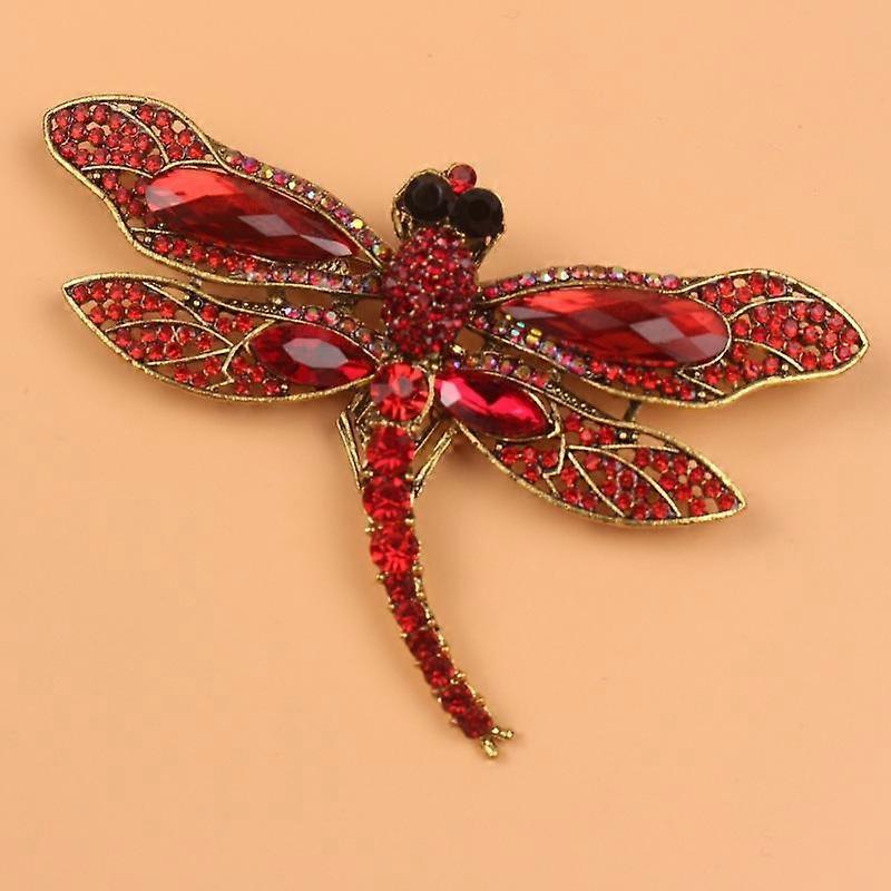 Personalized Diamond-Encrusted Large Dragonfly Brooch Fashionable Retro Corsage Insect Pin Coat With Accessories