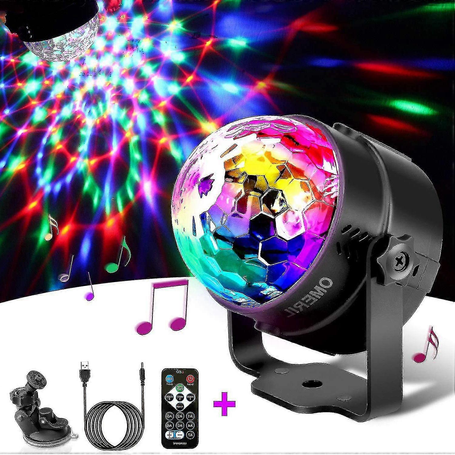 Disco Ball Led Party Lamp, Music-controlled Disco Light Effects, Disco Light With Usb Cable, 360 Rotatable Party Light With Remote Control
