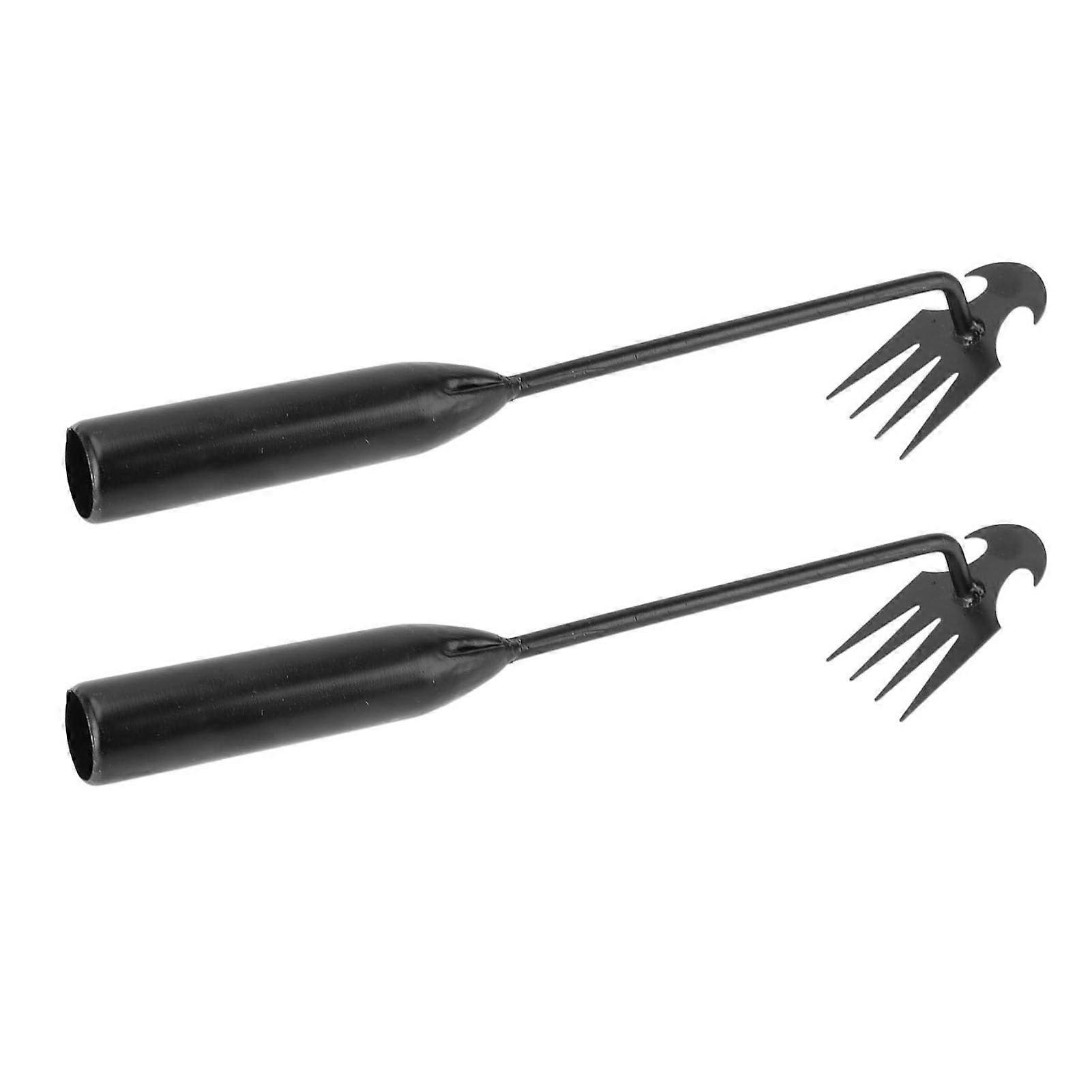 Removal Tool 2-Piece Set Professional 4-Teeth Stainless Steel Manual Weeder For Garden Lawn Pulling Tool