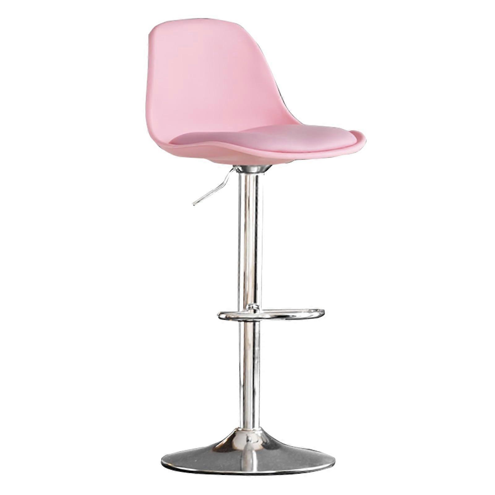 Adjustable Bar Stools, Leather Swivel Counter Height Modern Island Barstool with Back for Kitchen Counter Chairs (Color : Pink, Size : 1pcs)