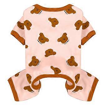 Dog pajamas small size dog cotton stretch dog comfortable super small dog clothes dog cute teddy bear printed dog French bulldog clothes