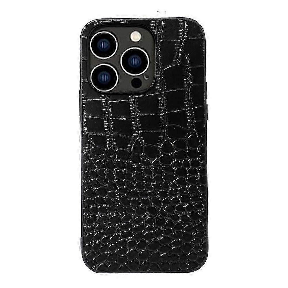 For iPhone 14 Pro Crocodile Top Layer Cowhide Leather Case KI