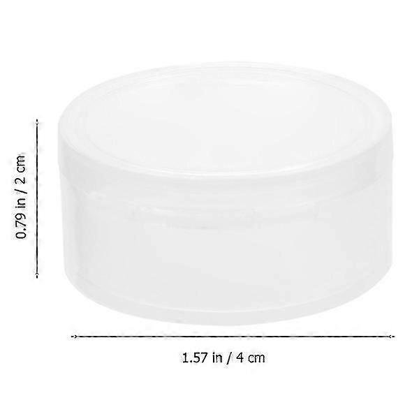 10pcs Transparent Round Box PP Box with Cover Container Pill Box Earplug Storage Box (White)