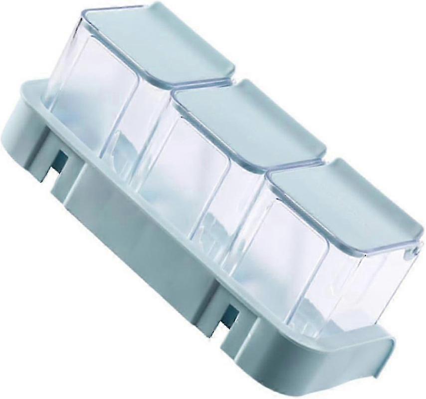 Seasoning Box Square Clamshell Spice Rack - q37/YY--Blue