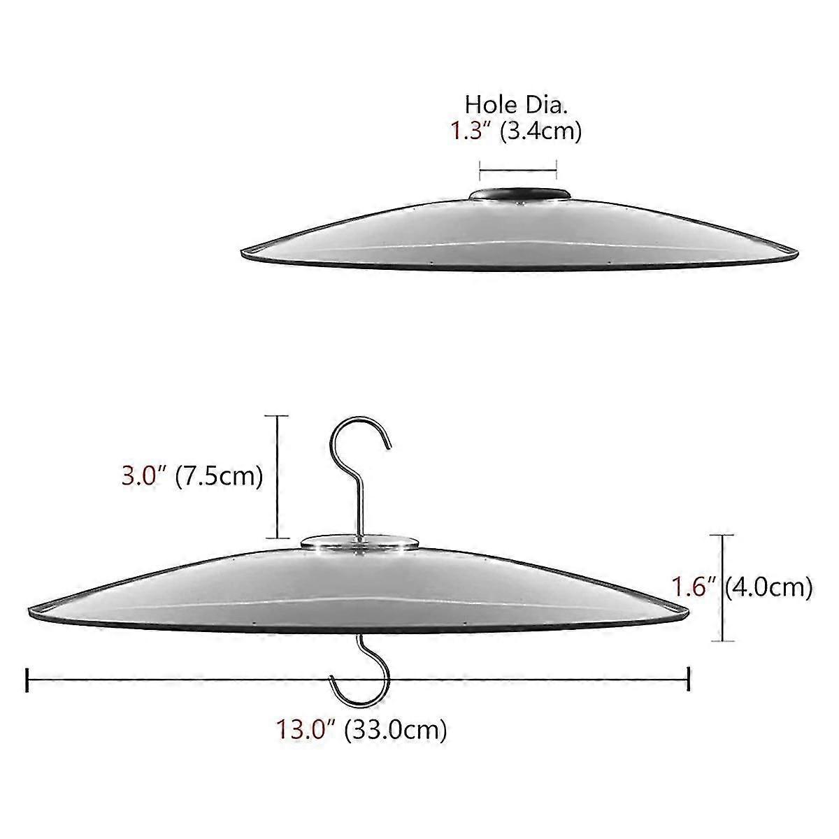 Glass Squirrel Baffle for Bird Feeders Pole - Shepherd Hooks/Post Hanging - Clear 13Inch