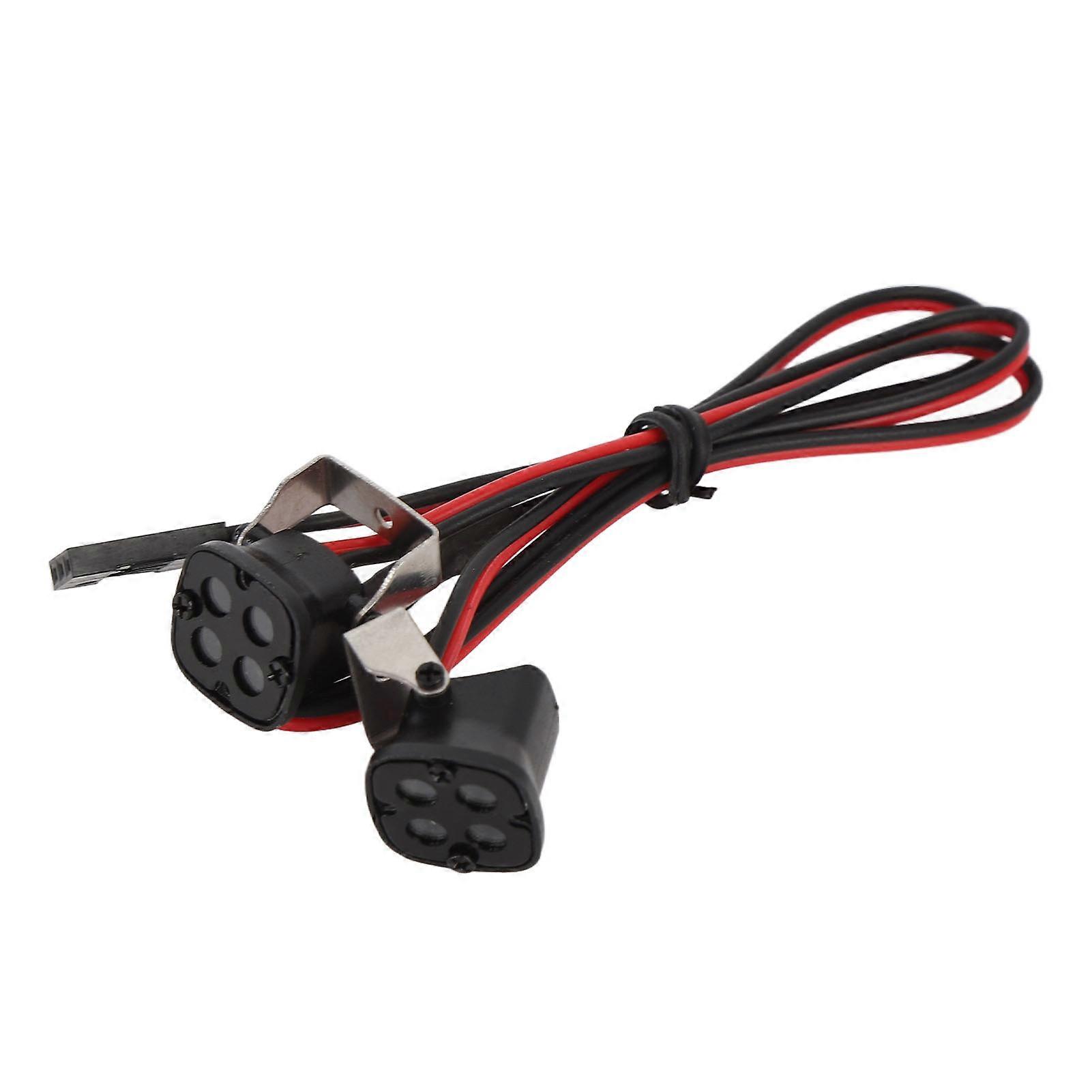 RC Car Rectangular Roof Light High Brightness 8LED 2 Light Head RC Crawler Lights for 1/10 RC Crawler for Axial for SCX10 90046 Red Light 