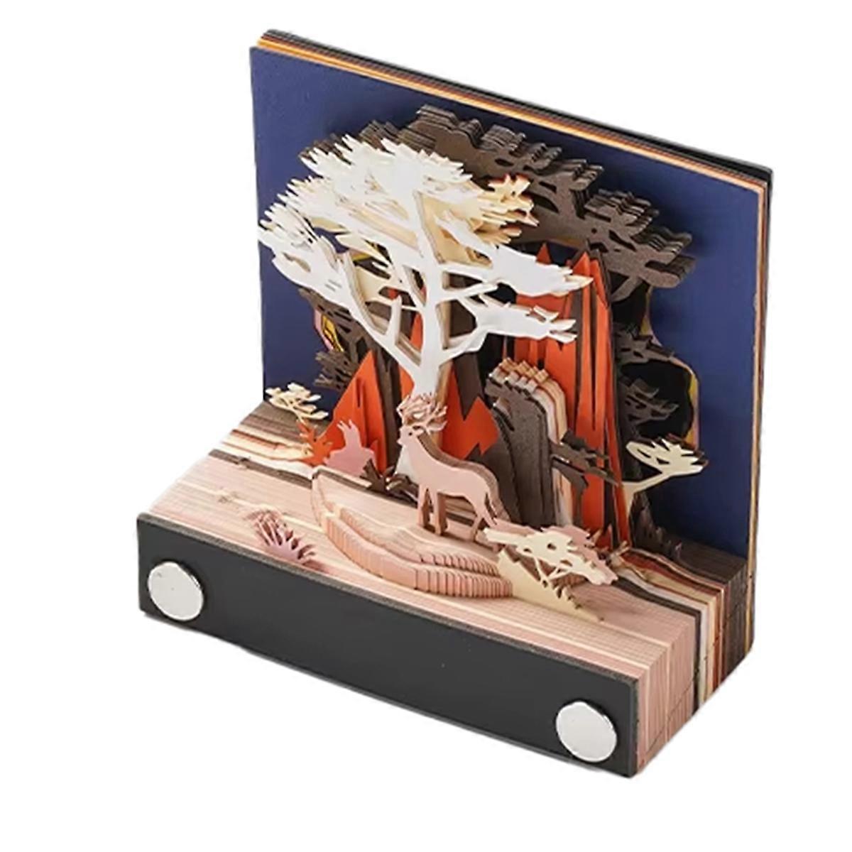 3D Paper Carving Art Calendar, See the Deer in the