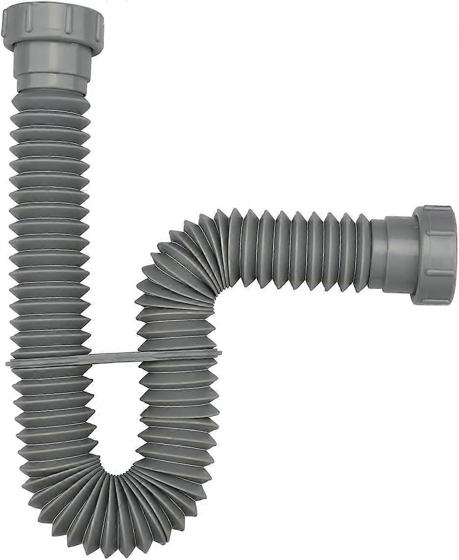 Drain d'évier flexible extensible, drain d'évier de cuisine réglable 1-1/2'', siphon en P