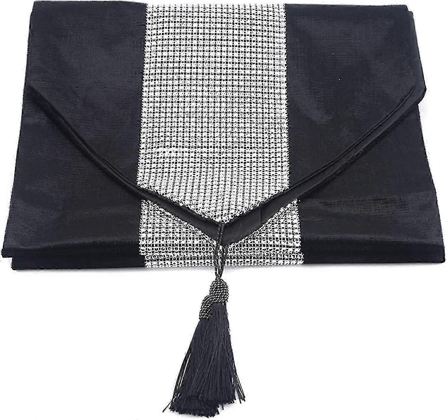 Table Runner Simple Rhinestone Studded Tassel Dining Tablecloth Table Decorations