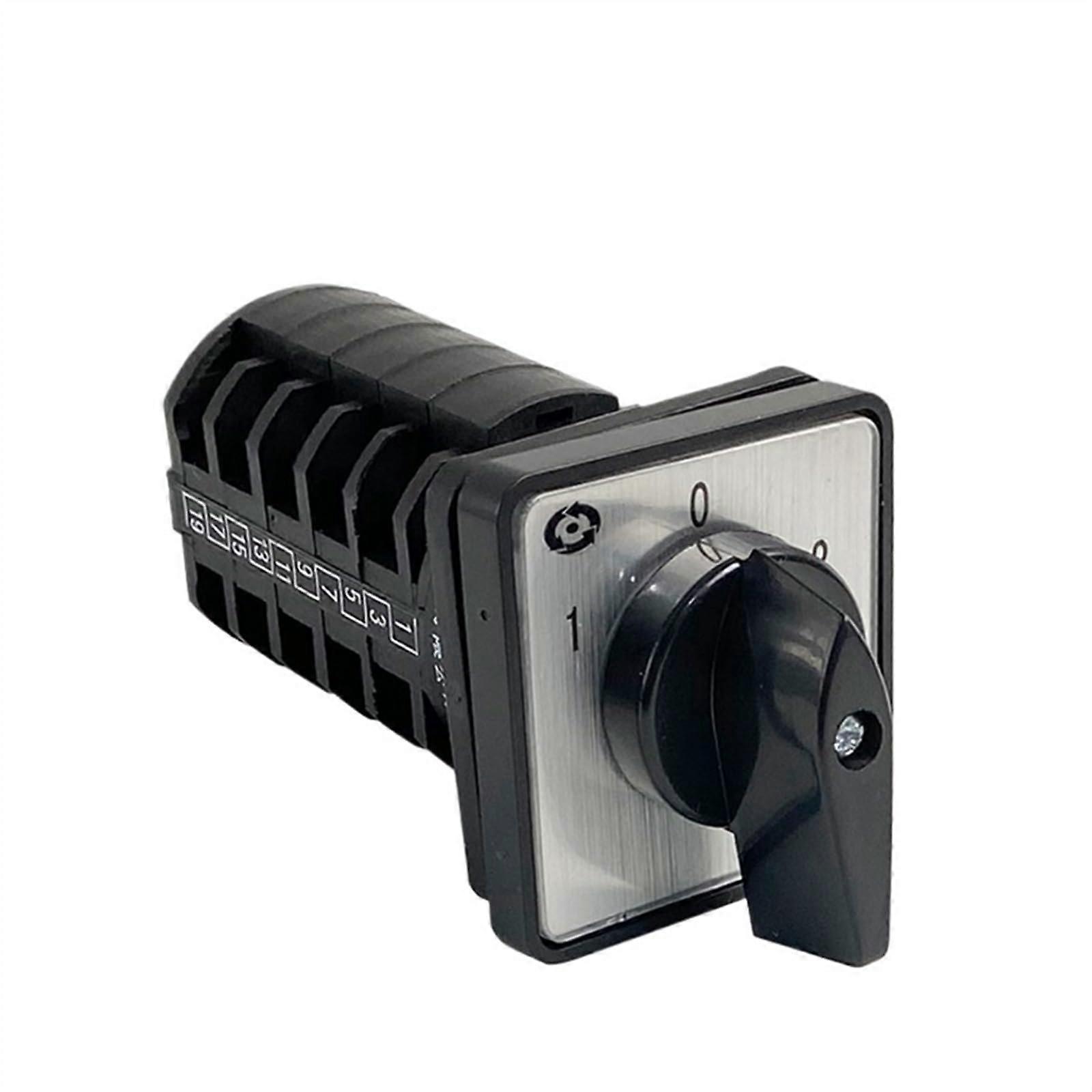 LW8-10/5 Rotary Cam Switch 10A 5 Levels 3 Position Control Dual Power Motor Black Universal Changeover Silver Contact