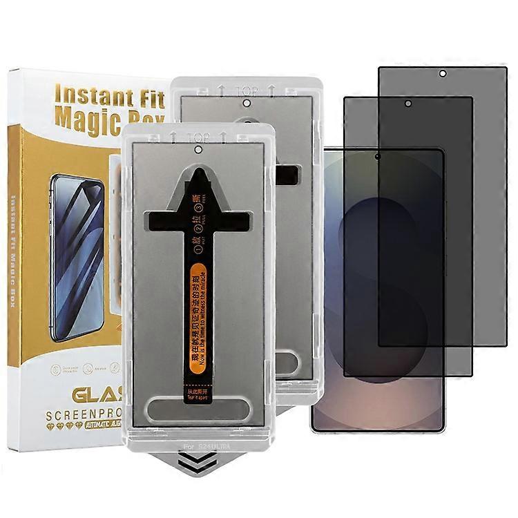 Samsung Galaxy S25 Ultra Anti Spy高アルミニウムシリコンガラススクリーンプロテクター(指紋ロック解除)に対応する2個