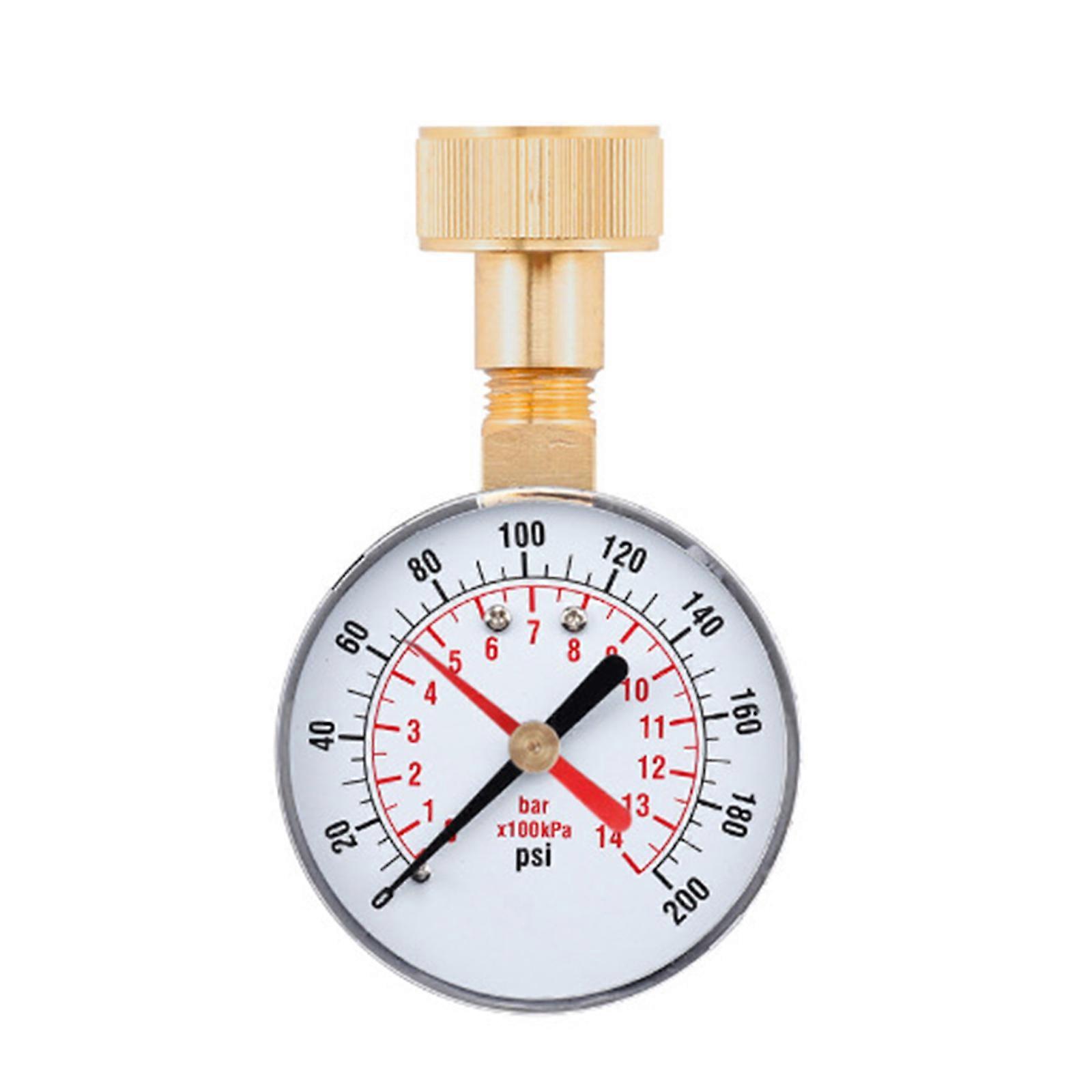 2.4 inch Dial-Size, Multi-Function Economy Utility Pressure Gauge, Dual-Scale 0-200psi 0-14bar 3/4 inch NPT Bottom Mount