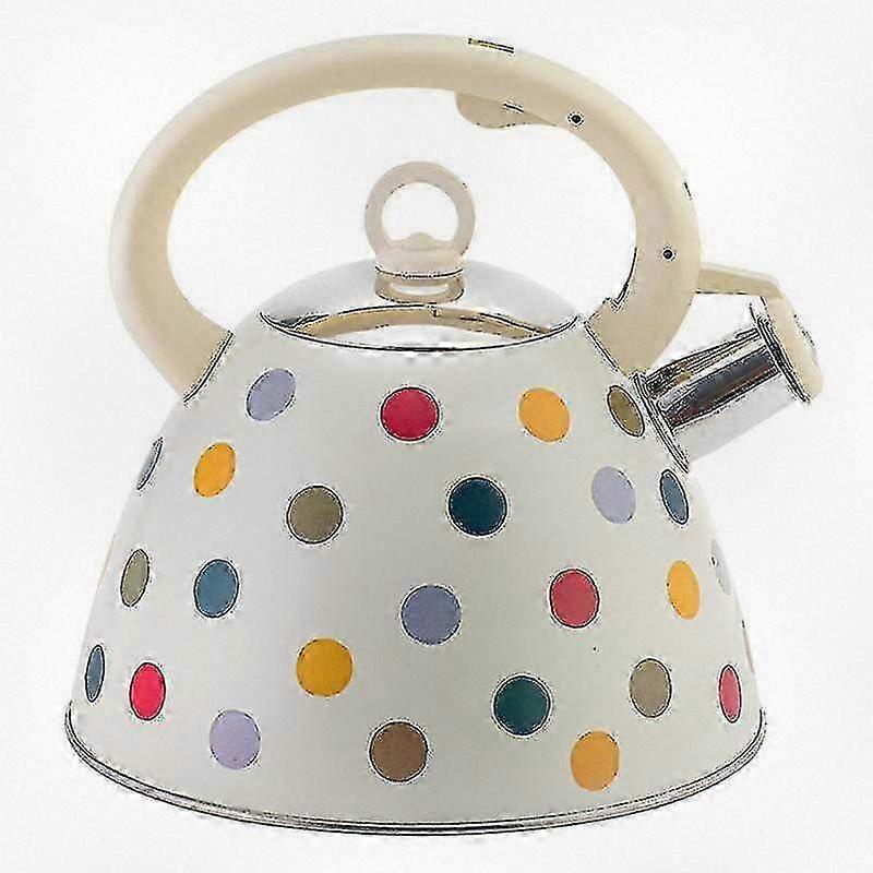 Cute 3 Liter Whistling Tea Kettle with Colorful Polka Dots Design, Perfect for Boiling Water and Adding Style to Your Kitchen