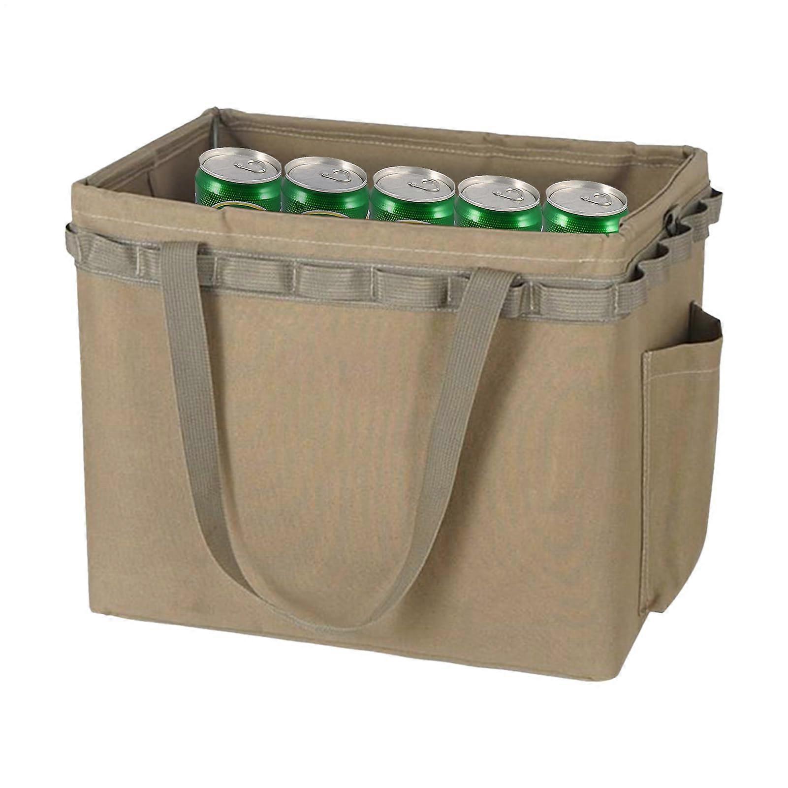 Travel bag for camping, large capacity waterproof bag milling with reinforced handle in khaki