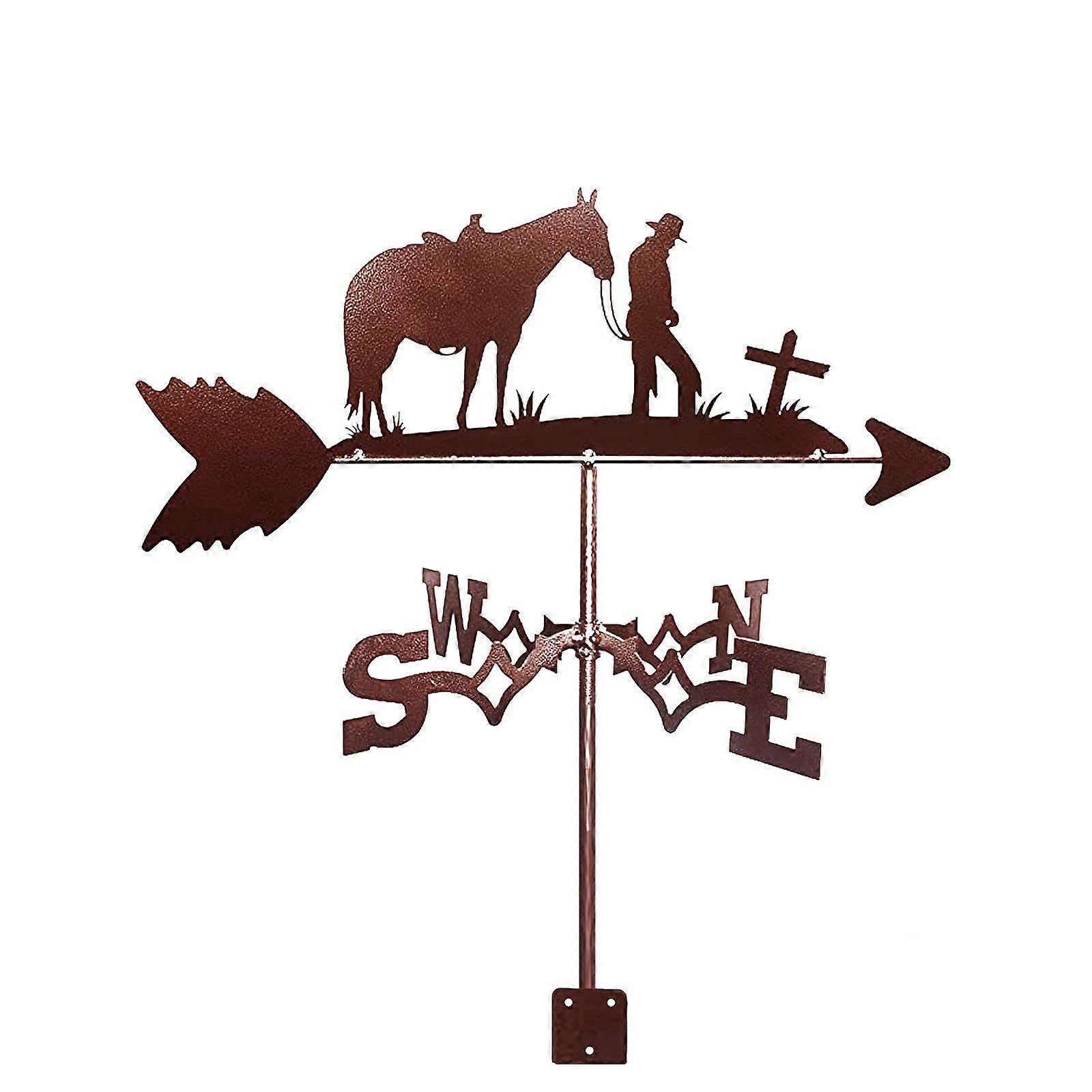 Cowboy Kreuz Horseshaped Weathervane Weathervane Wind Direction Indicator Weathervane Measuring Tools Stainless Steel with AntiRust Coating Ref: 6254