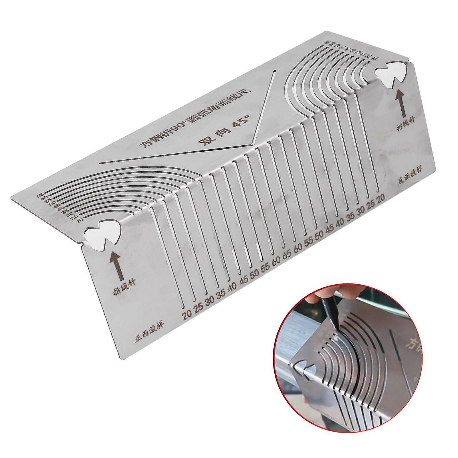90° Angle Arc Marking Tool Stainless Steel Pipeline Cutting Welding Auxiliary Marking Ruler 