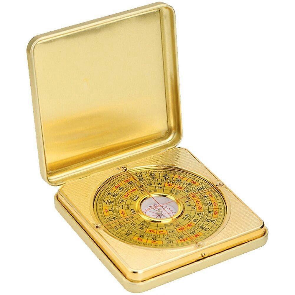 Geomantic Compass Feng Shui Compass Pure Copper Compass Flip Compass Alloy Box Luogeng Supplies Luo Pan Tool