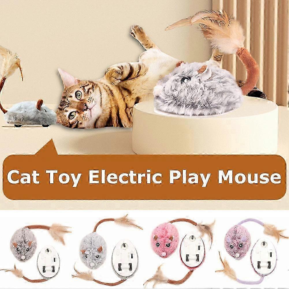 2025 Smart Cat Toy Electric Mouse Interactive Toy Self-Playing Kitten Toy USB Charged