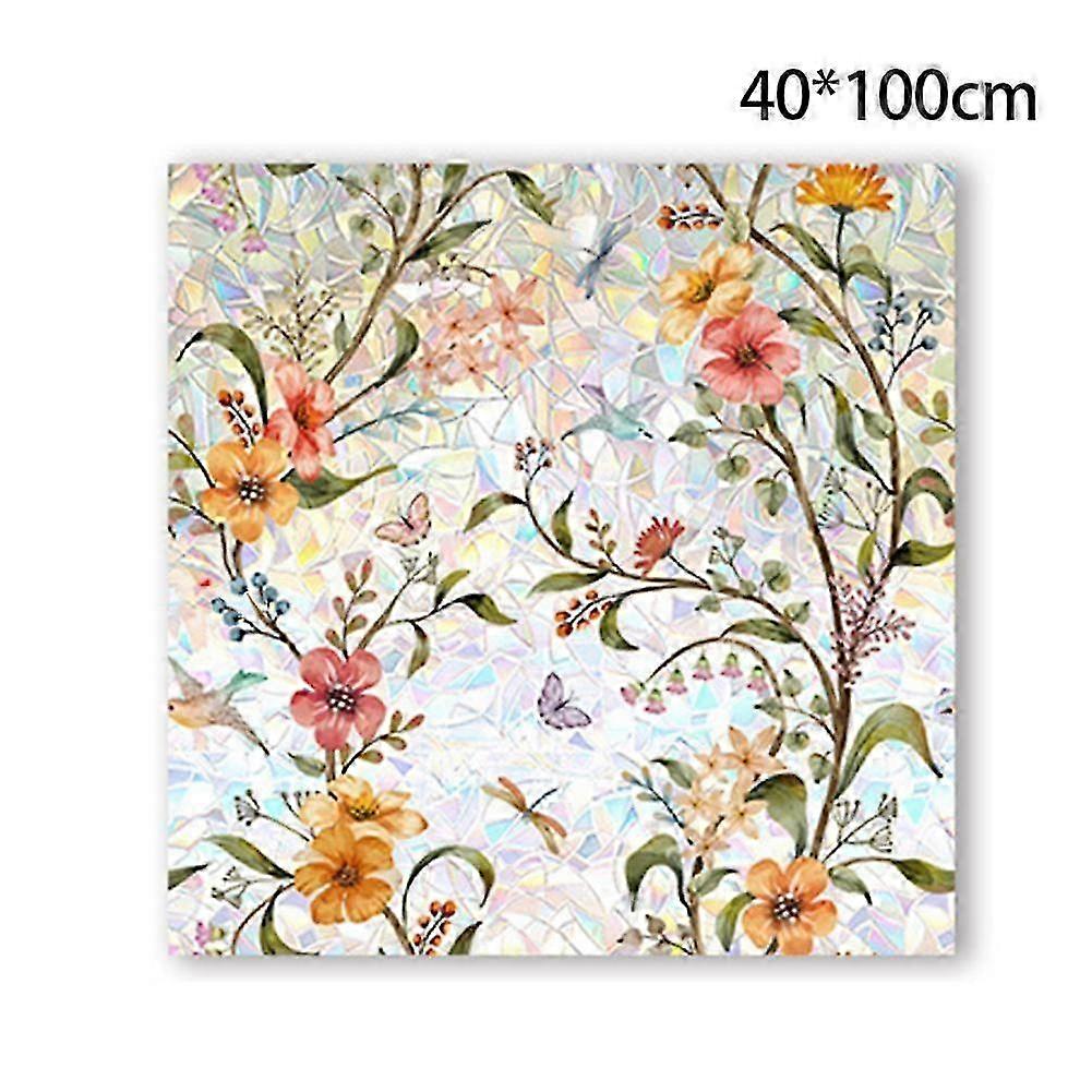 2025 Colorful Flower Static Sticker Double-Sided Flower Window Sticker Home Decor