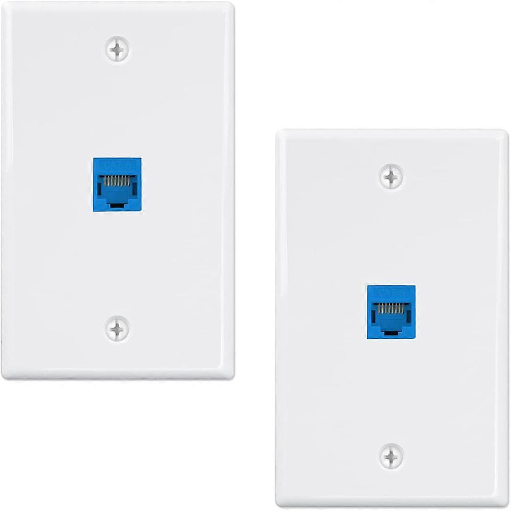 2-Pack 1 Port Ethernet Wall Plate, Coupler Face Plates, 1-Port
