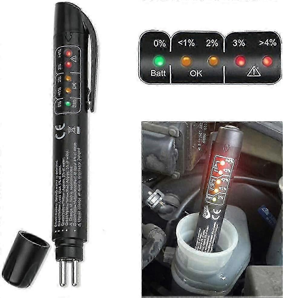 Brake Fluid Tester and Detector, 5 LED Automotive Diagnostic Brake Test Tool