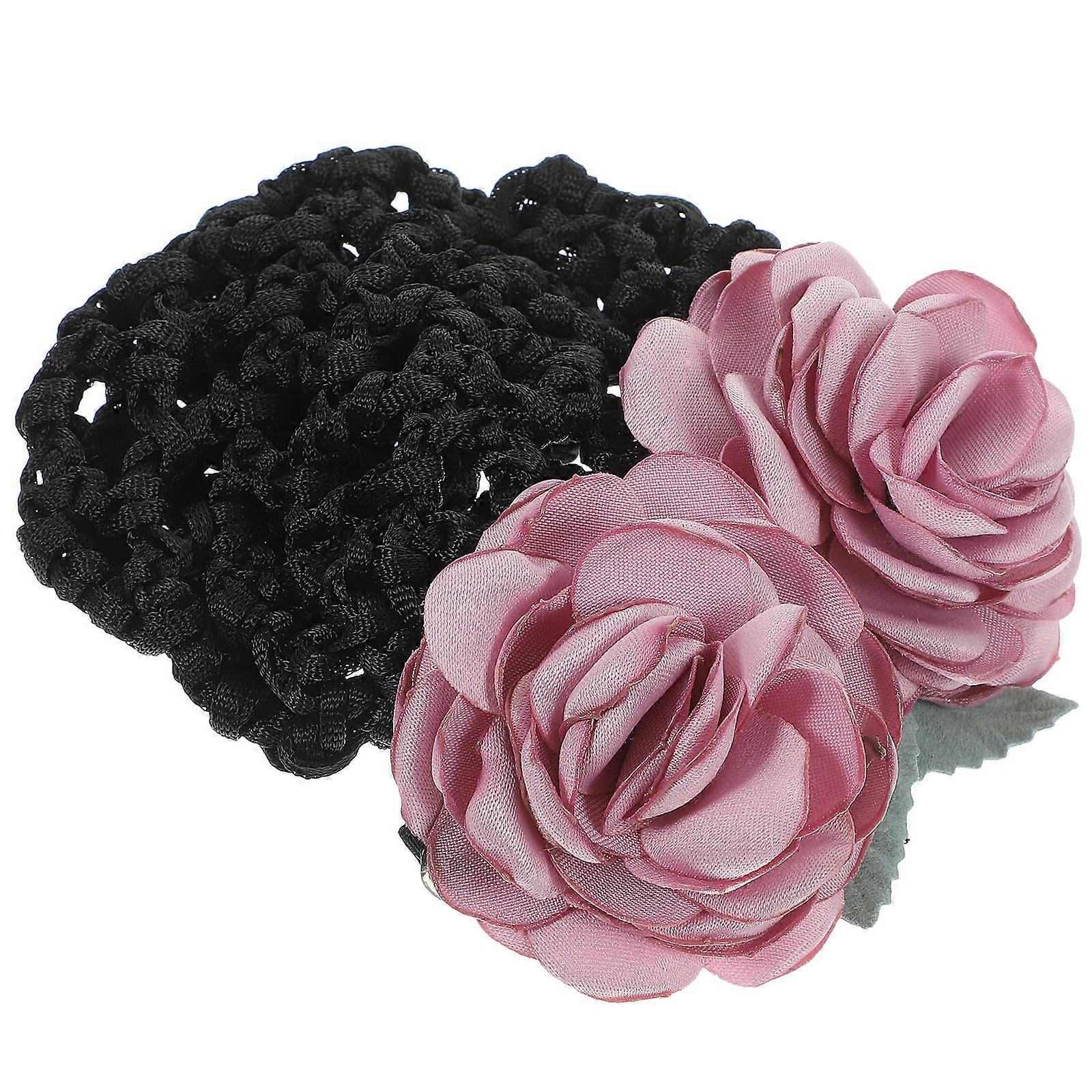 Δίχτυ κότσου μαλλιών λουλουδιών με λεπτό λουλουδάτο σχέδιο, διχτυωτό δίχτυ μαλλιών για γυναίκες, απαλό και λείο υλικό για ασφαλές κράτημα, κομψό αξεσουάρ μαλλιών για μπαλέτο