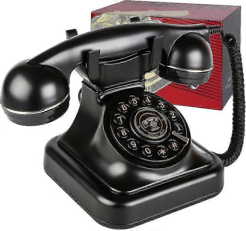 Vintage desk phone with adjustable ringtone volume, wired retro phone featuring redial function, compatible with certain brands-Q33 TONGZHOU