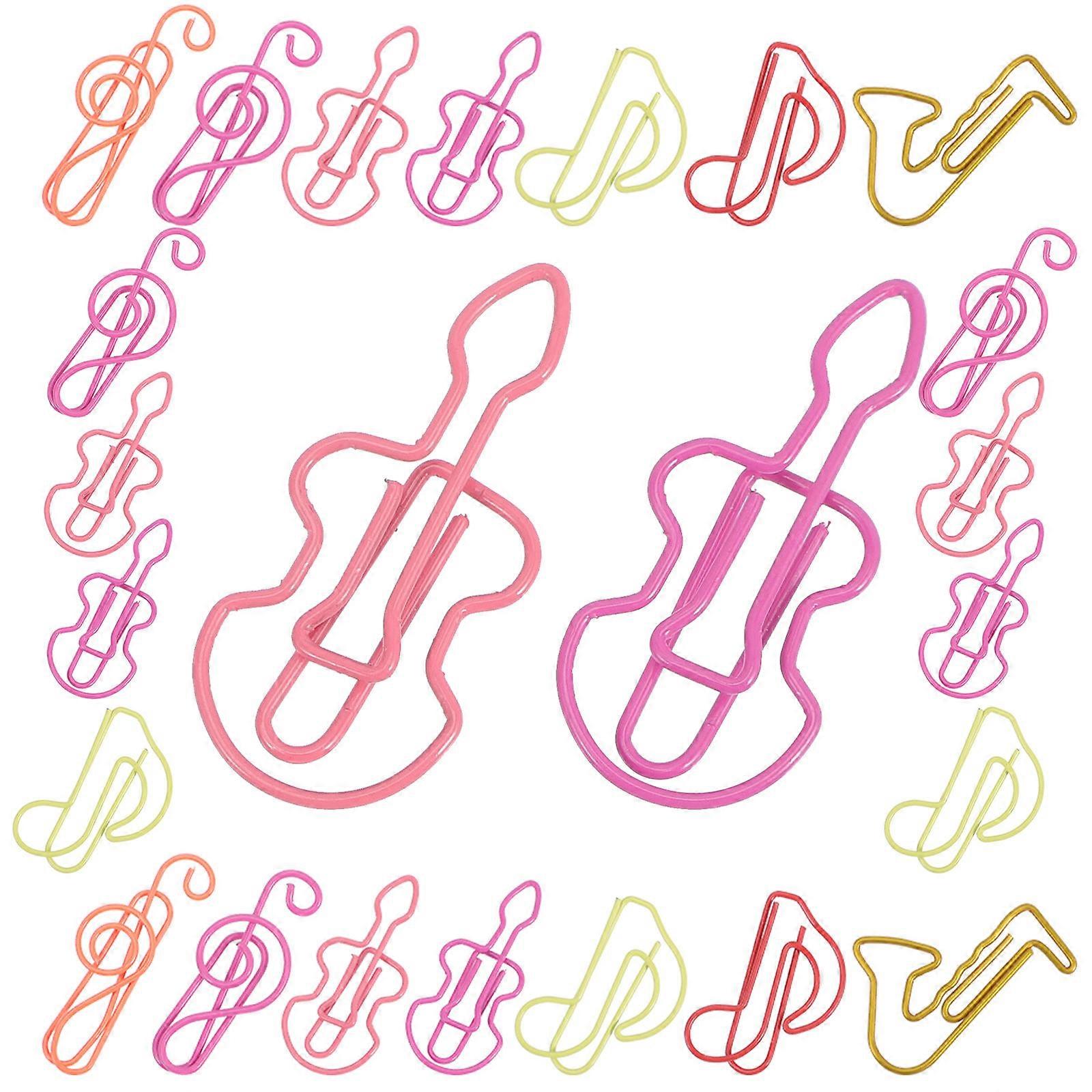60pcs Decorative Paper Clips with Creative Musical Note Design for Office, School Supplies, File, Card and Notebook Organization – Random Color