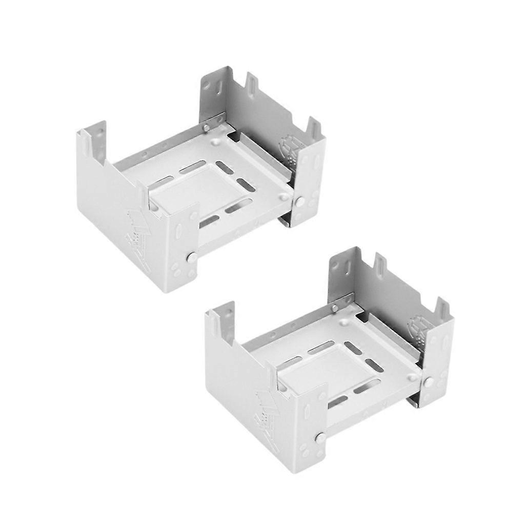 2Pcs Folding Alcohols Stove Solid Fuels Stove Light Weight Backpacking Stove