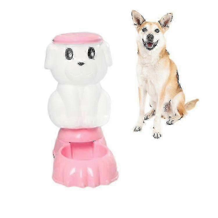 Bird Cage Bird Baths Automatic Pet Feeder Cat And Dog Large-capacity Drinking Fountain Style:feeder Pink