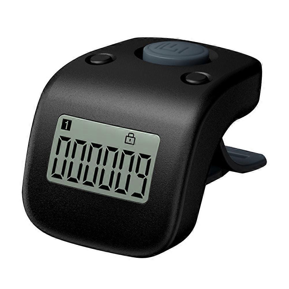 Finger Digital Clicker Counter Black Silicone for Buddhist Counting with Silent Operation