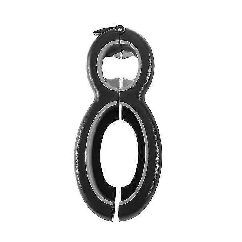 6-in-1多機能ステンレス製ボトル&缶切り、ジャーグリッパー付き - グレー