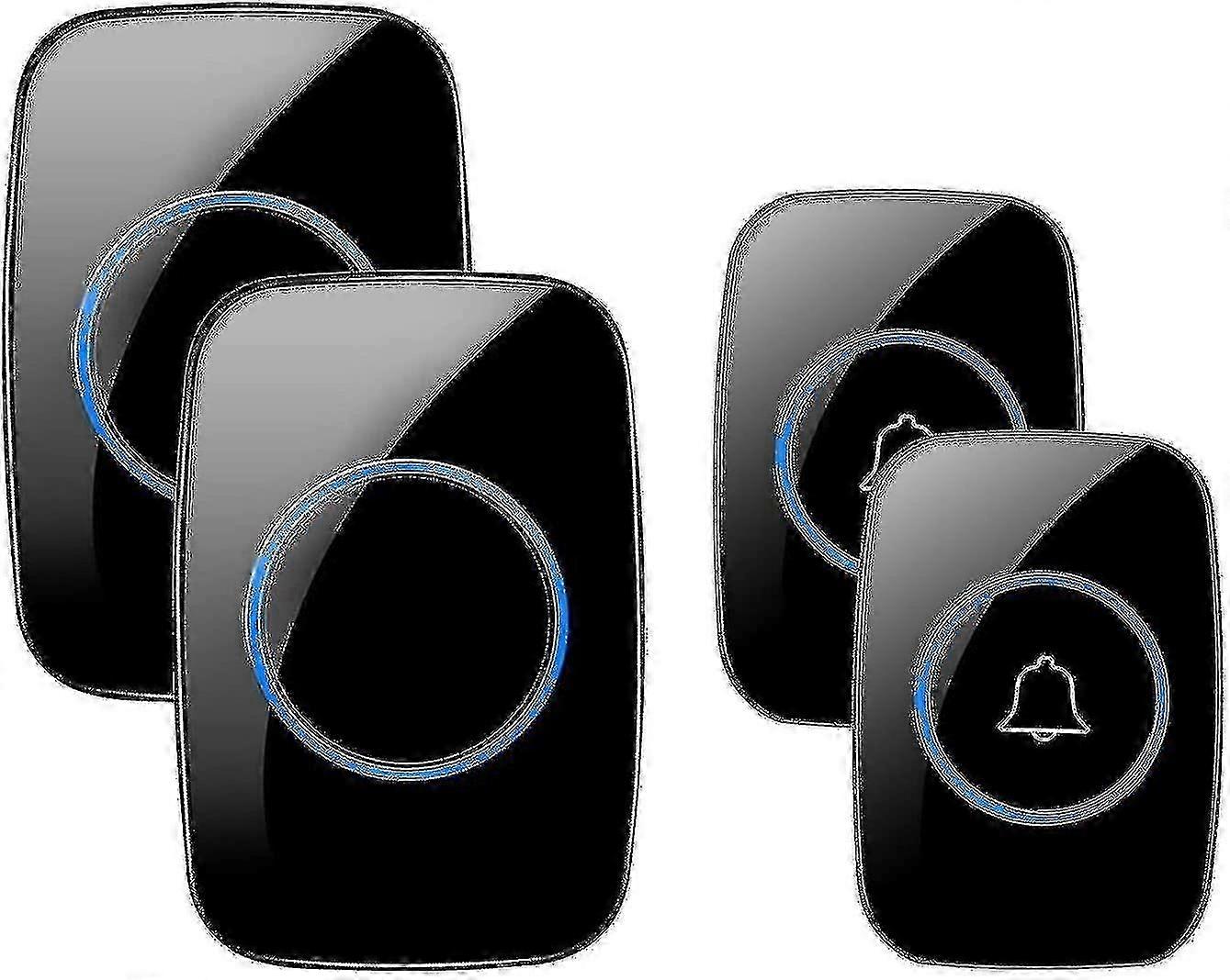 さまざまなブランド向けの防水ワイヤレスドアベルキット、フロントドアとリアドアを区別、60 個のチャイム、5 つのボリュームで 1000 フィート以上の範囲