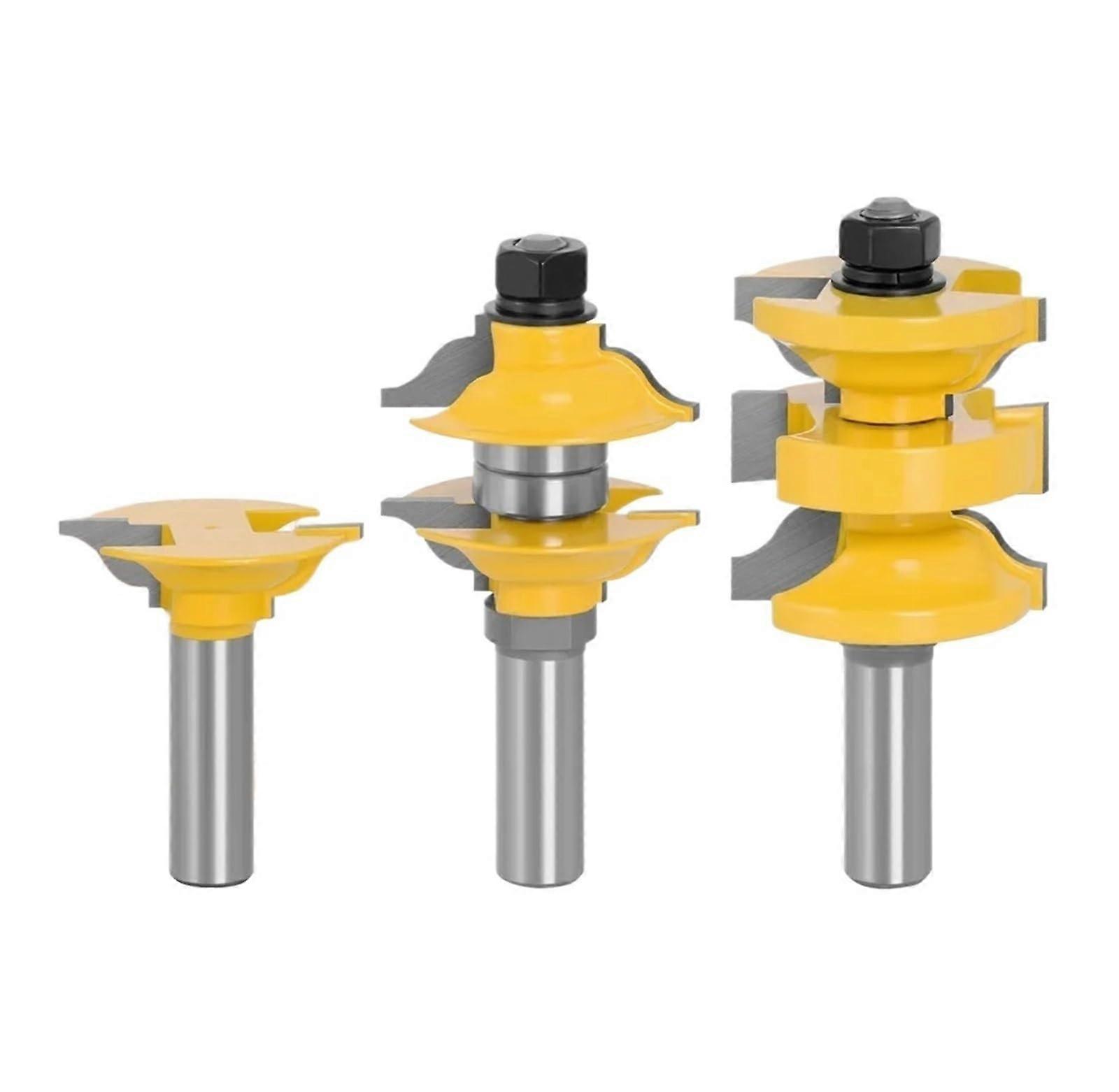 3 pieces 12mm 12.7mm shank entry ide tenon door router bit matched RS router bits carving for wood (12.7mm shank)