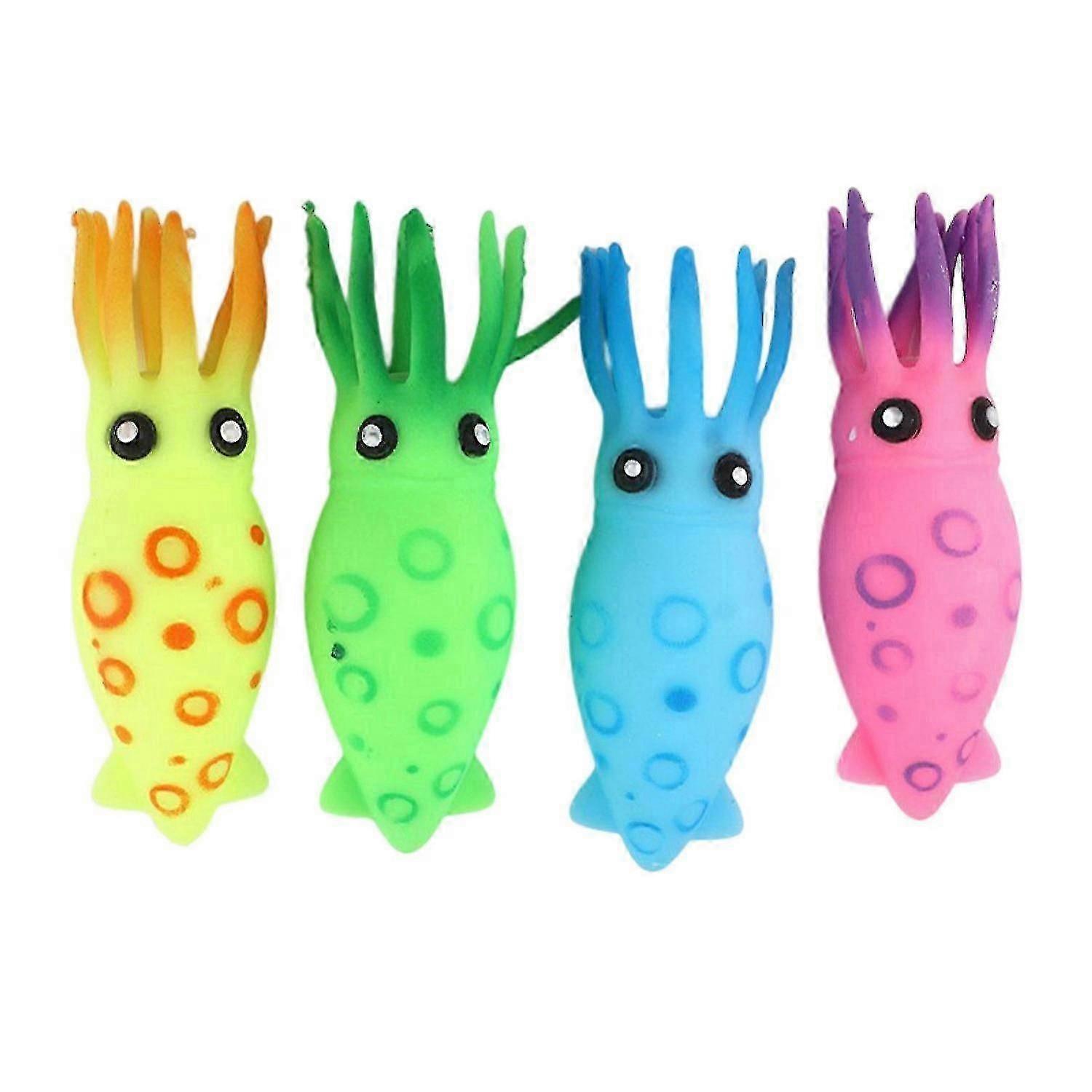 Stress Ball Cute High Elasticity Inkfish Shape Bright Color Squid Squeeze Stress Relief Fidget