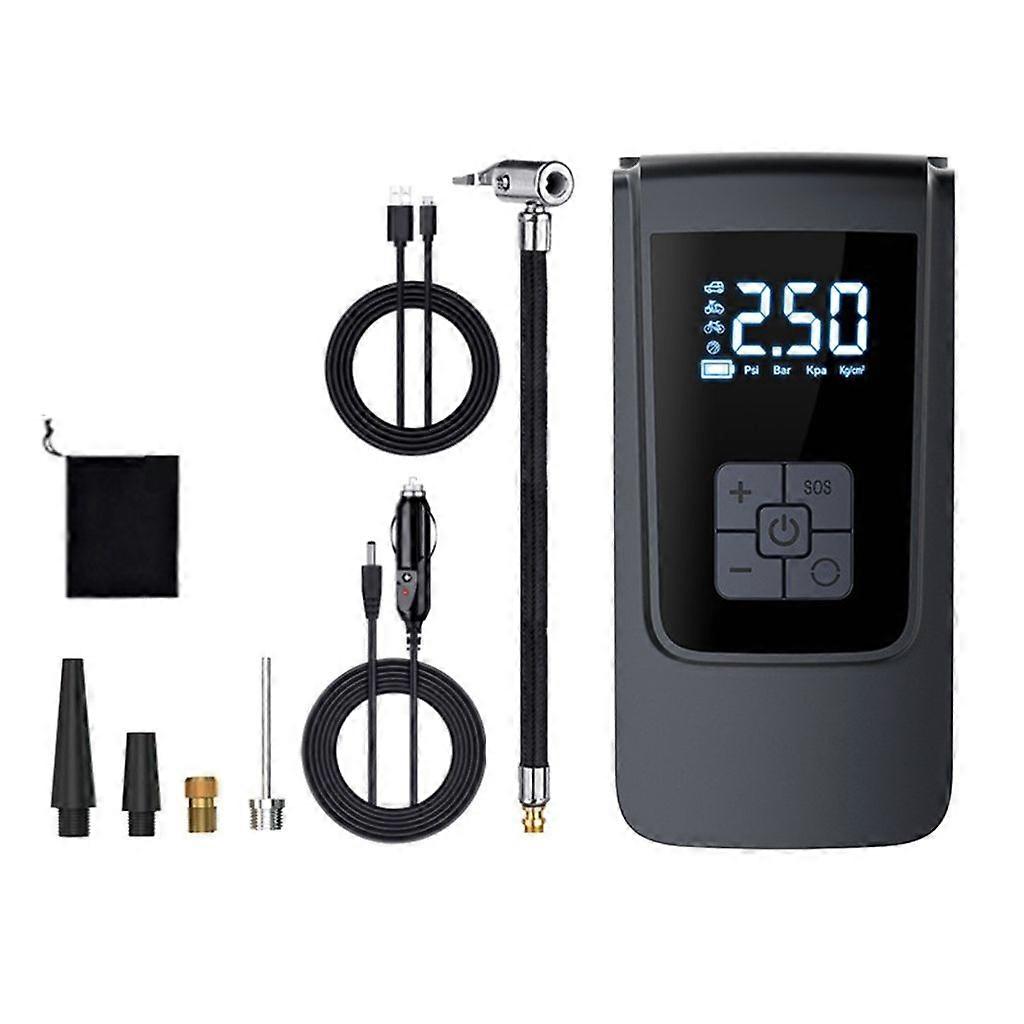 Uppladdningsbar luftpump Däckpump Kompressor Digital sladdlös däckpump