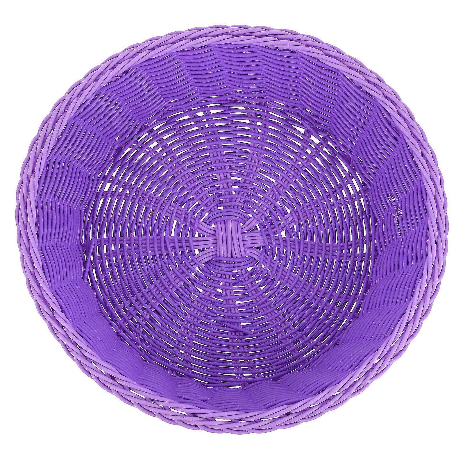 パン食品保存容器用プラスチックバスケット 模造籐編みデザイン