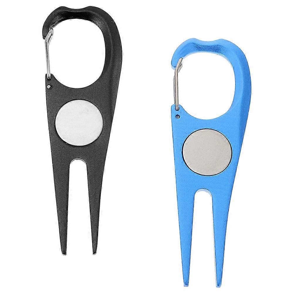 Golfs Divot Repair Fork Tool Portable Golfing Equipment For Grass Repair Simple Design 2Pcs