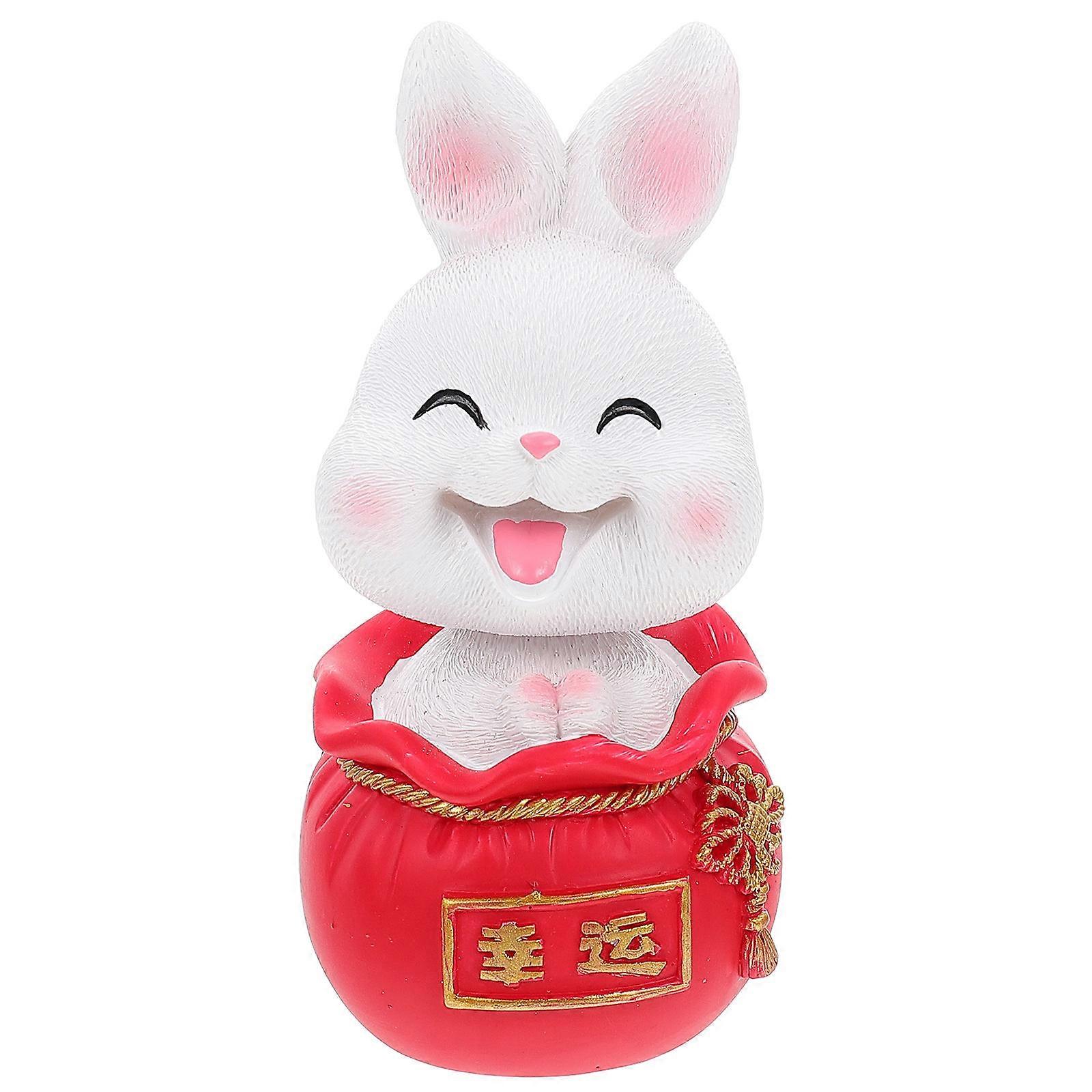 Bunny Miniature Figurines Lovely Rabbit Figurine Photography Prop present 5X5X12CM Resin 1Set