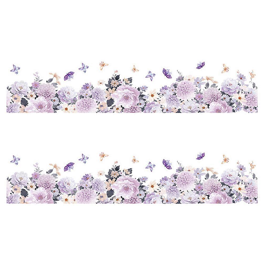 Elegant Peony Pattern Decorations Purple 132.5x30cm 2Pcs