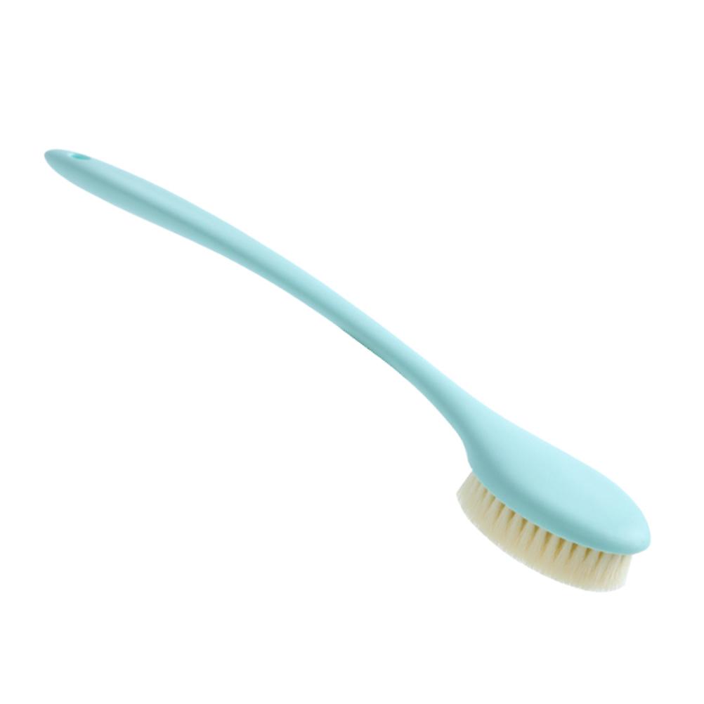 Bath Wash Brush Long Handle PP Material Body Scrubing Stimulation Circulation Blue 1Set