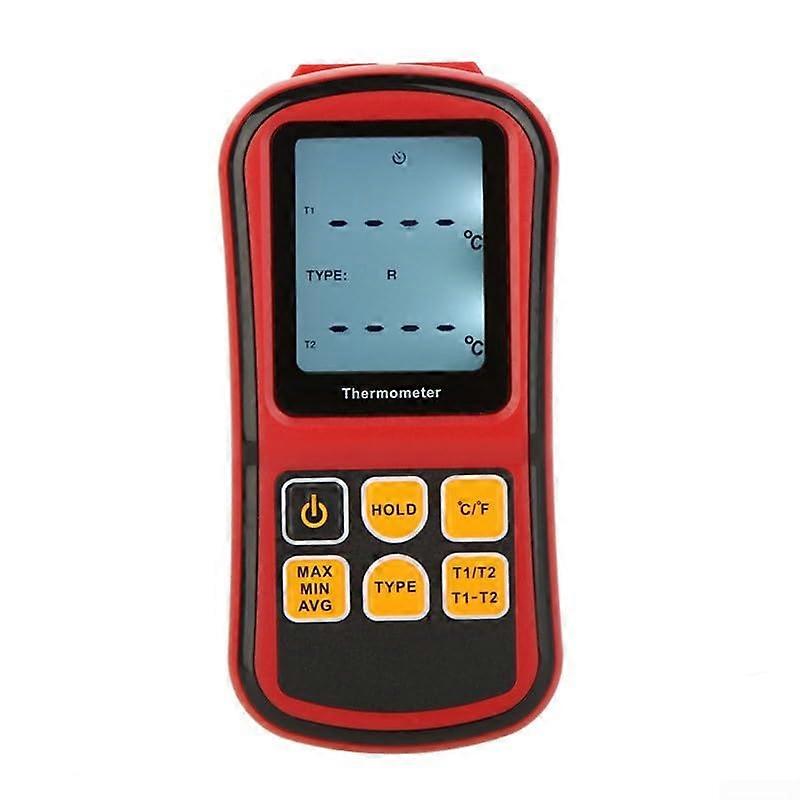 Portable Digital Thermocouple Meter Dual Channel K Type Probes for Accurate Temperature Measurement Daily Use