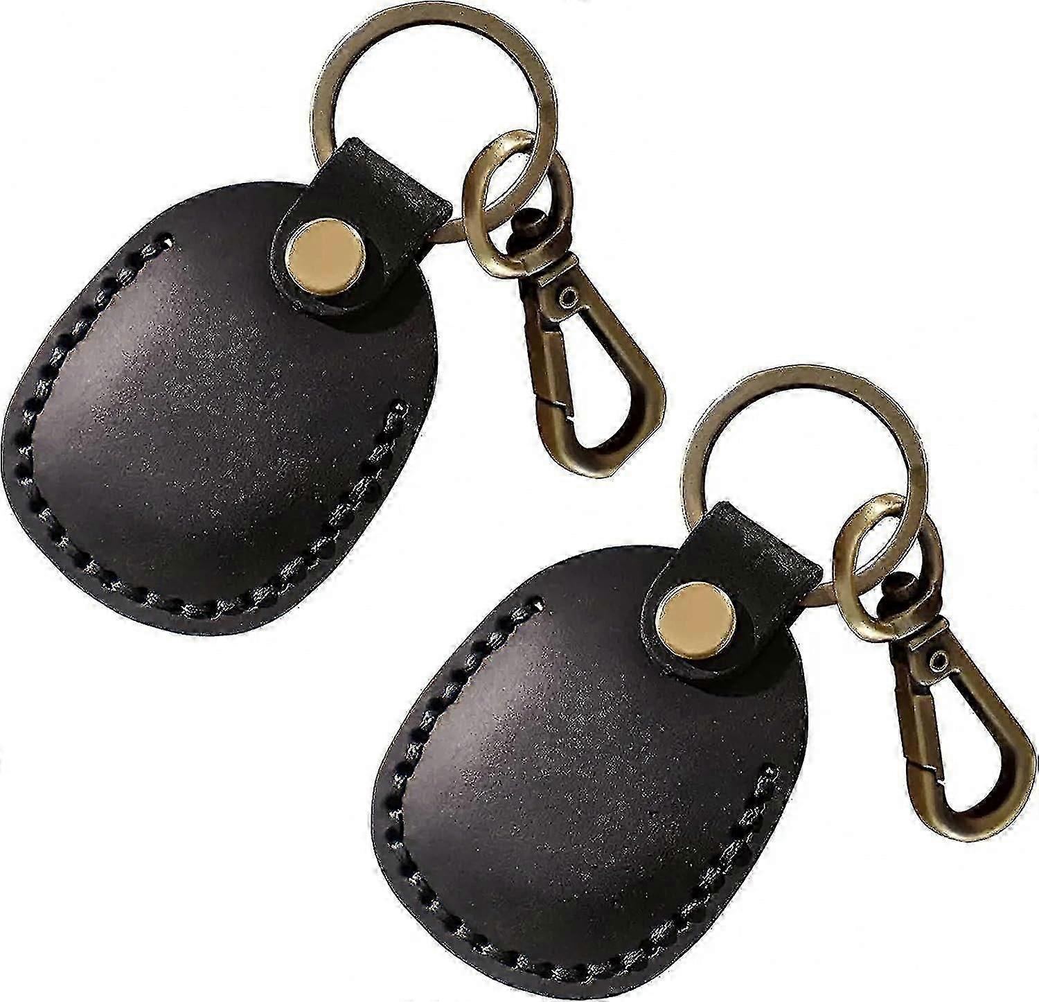 2pcs Pu Leather Airtag Key Fob, Airtag Pendant Airtag Case Airtag Holder Airtag Keychain Airtag Key Ring Case Holder