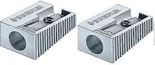 Staedtler Single Hole Quality Aluminium Pencil Sharpener X 2