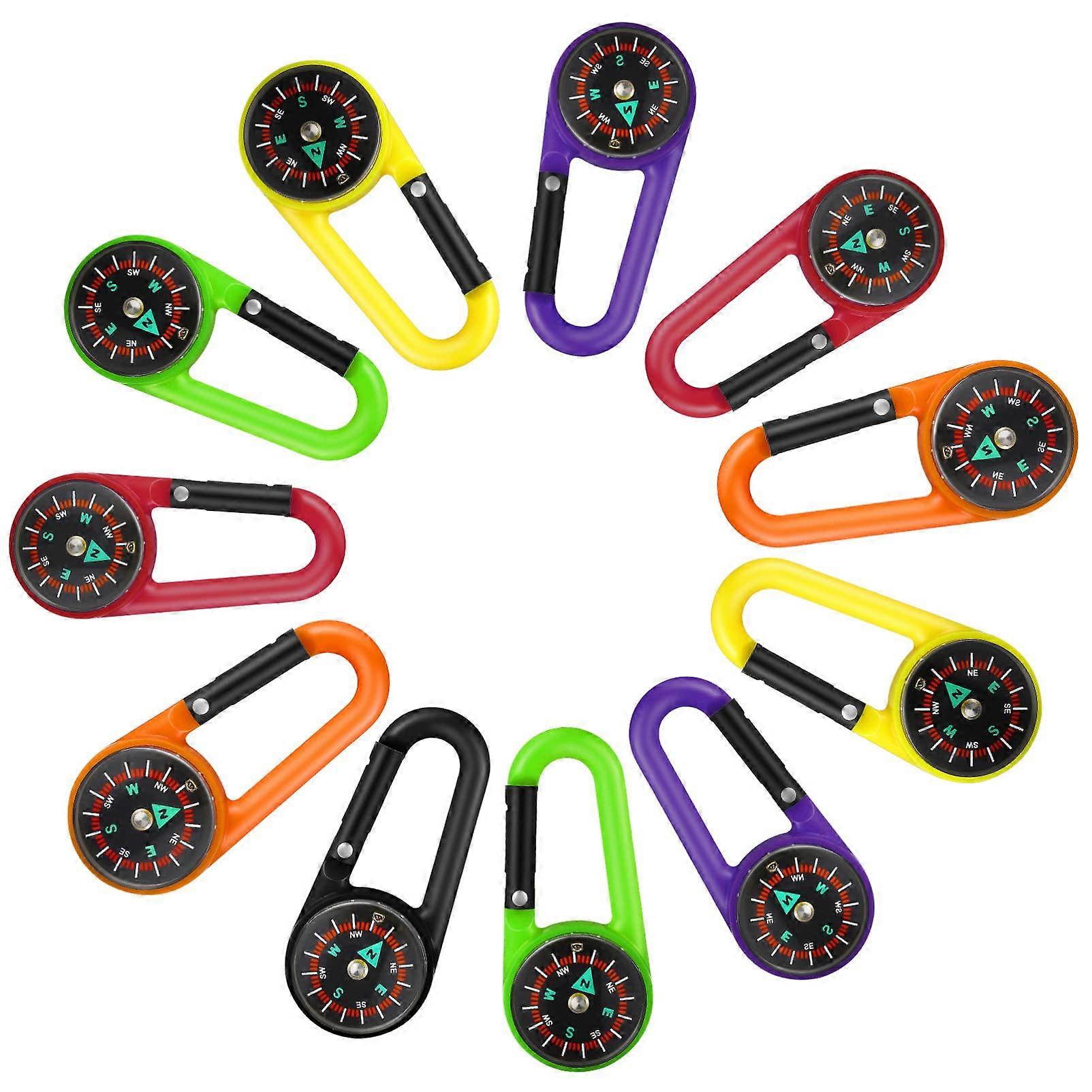 24 Pack Mini Compass Keychain for Kids with Belt Clips, Ideal for Hiking, Camping, Backpacking, and Adventure Navigation