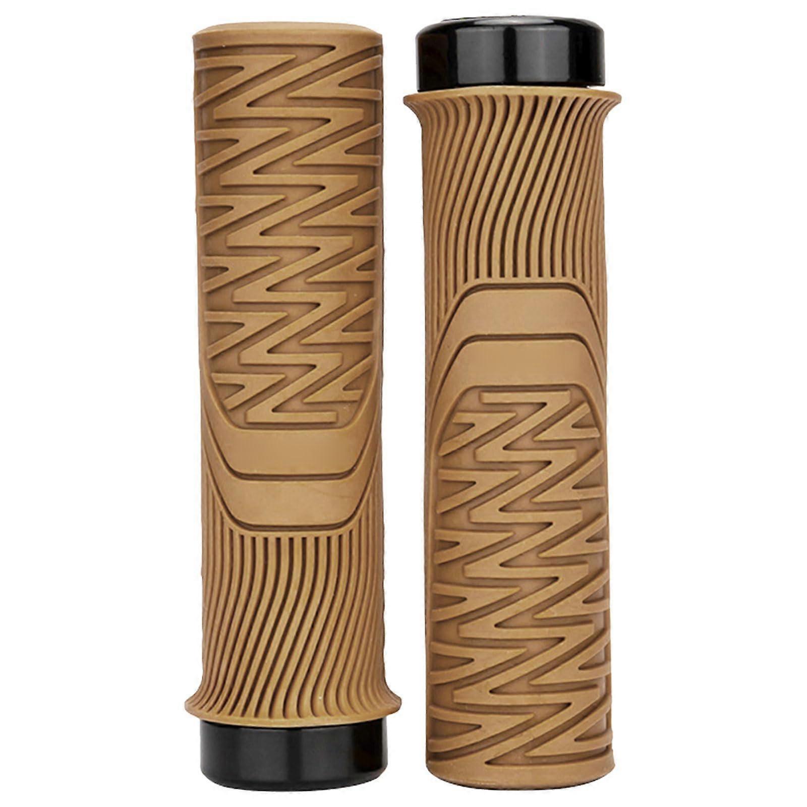 Mountainbike Handlebar Grips with Aluminum Locks, Non-Slip Ergonomic Design, Compatible with Standard Bicycle Handlebars