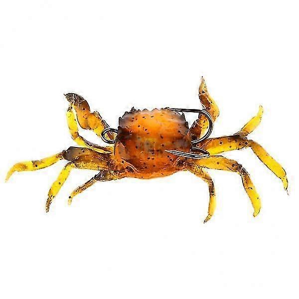 5xFishing Tackle Soft Lure Crab Simulation Saltwater Hook Bait Orange