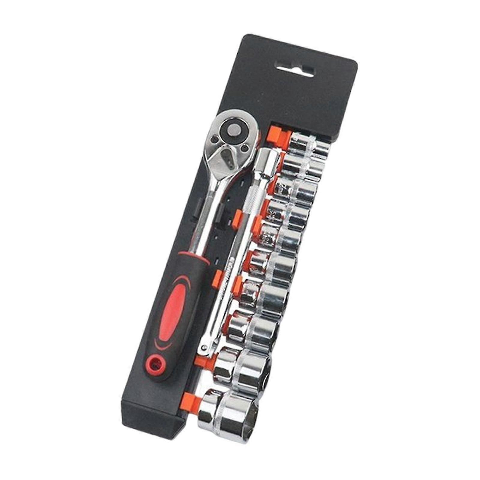 12x Ratcheting Socket Wrench Set Reversible Multifunctional Drive Socket Set 12.5mm