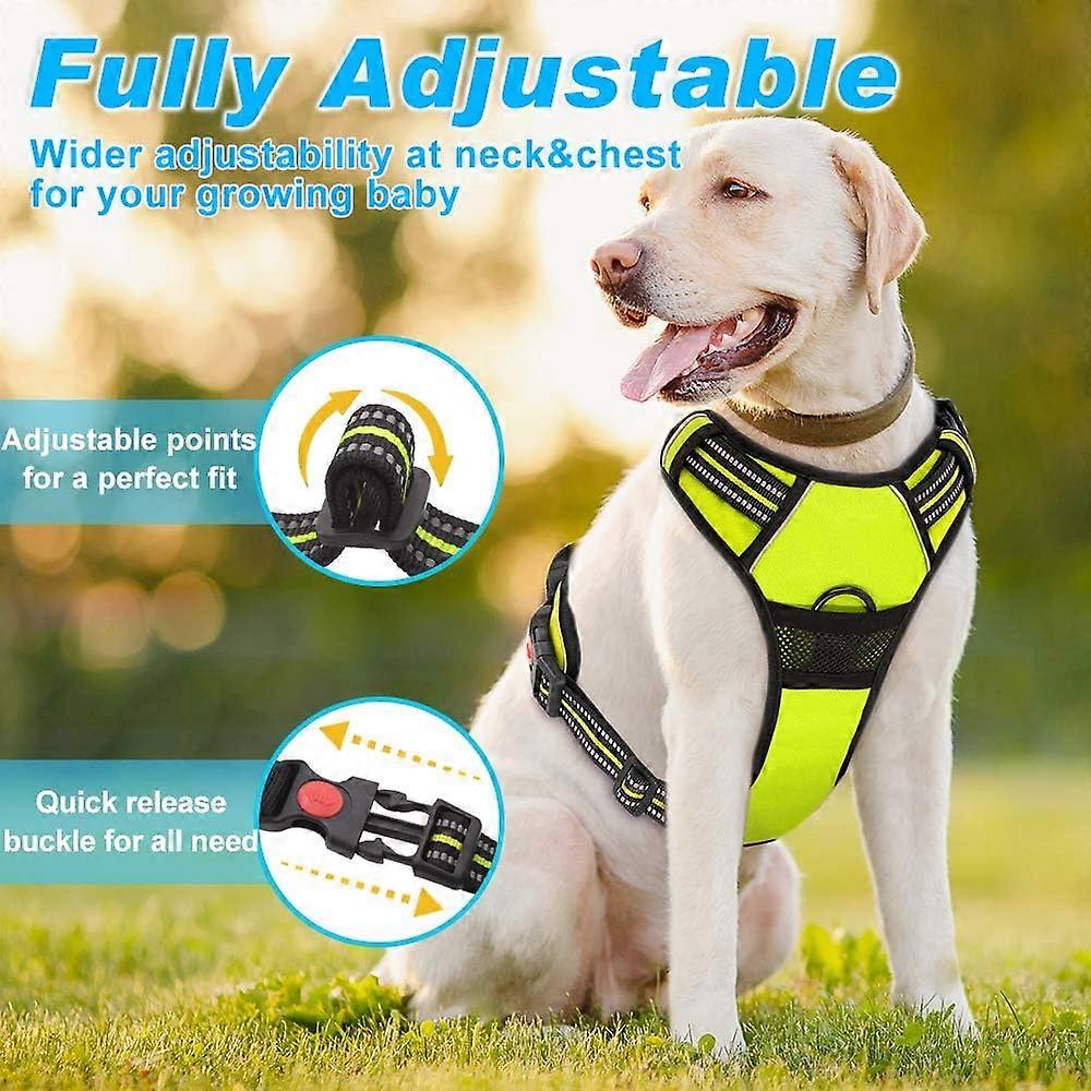 Adjustable Pull Harness Reflective Nylon Oxford Harness for Large, Medium and Small Dogs